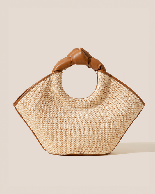Hereu CASTELL RAFFIA - Knotted-handle Tote Bag