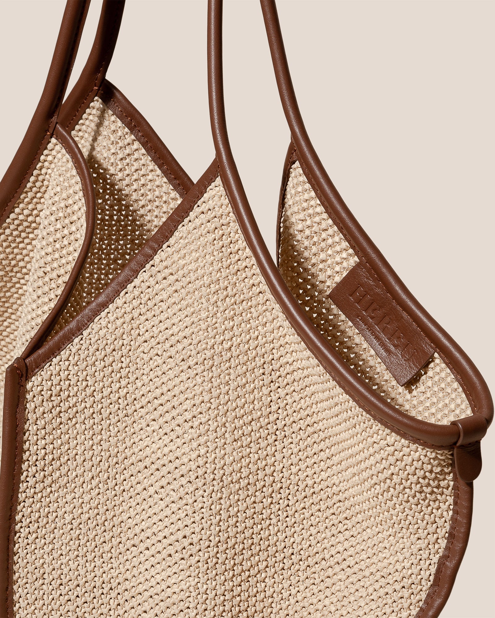 Hereu CALELLA SOFT RAFFIA - Leather-trimmed Tote Bag