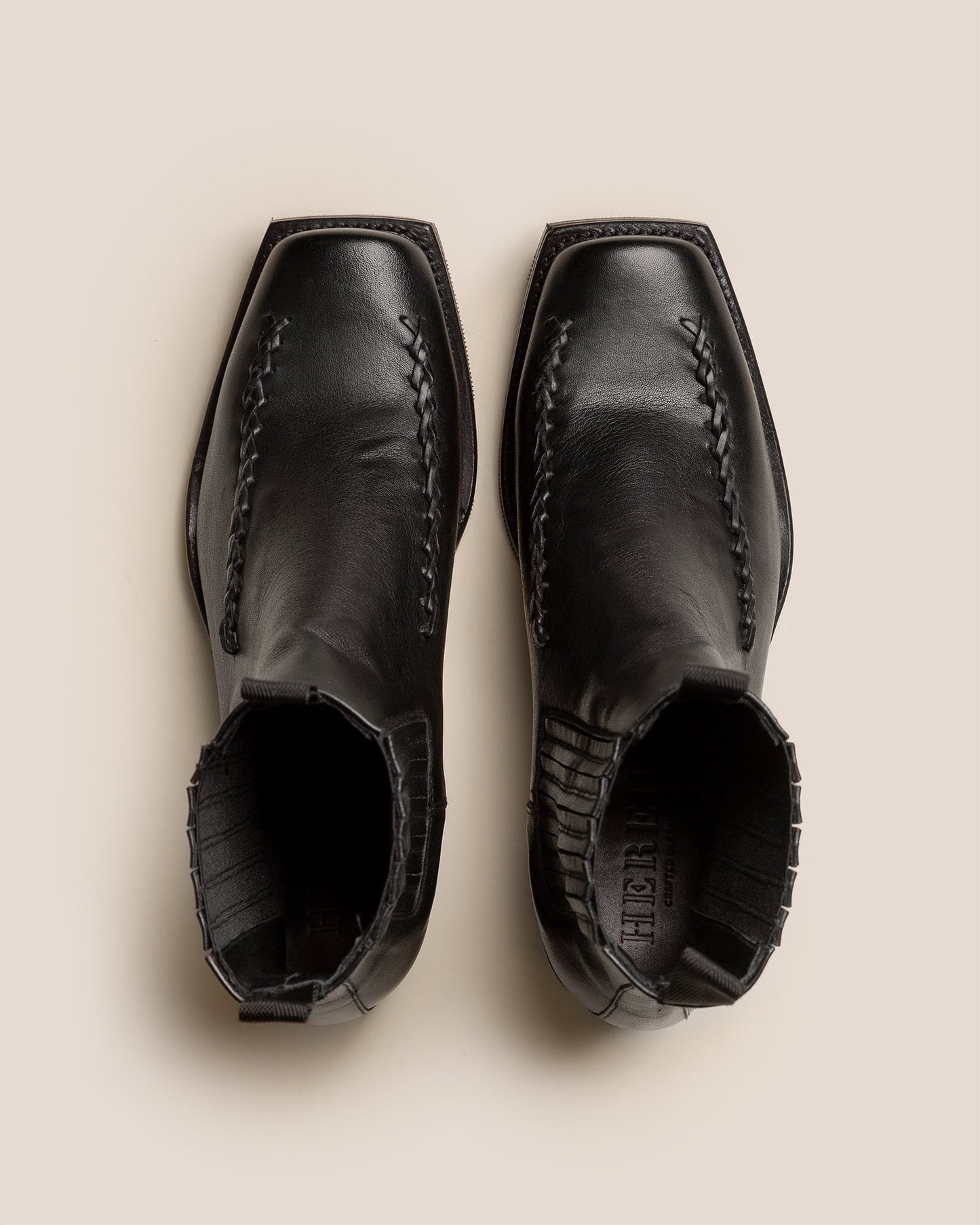 Hereu AGULLA - Square-Toe Braided Detail Chelsea Boot