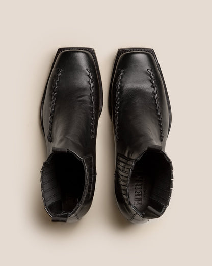 Hereu AGULLA - Square-Toe Braided Detail Chelsea Boot