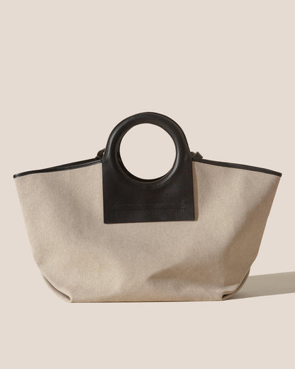 Hereu CALA L - Leather-trimmed Canvas Tote Bag
