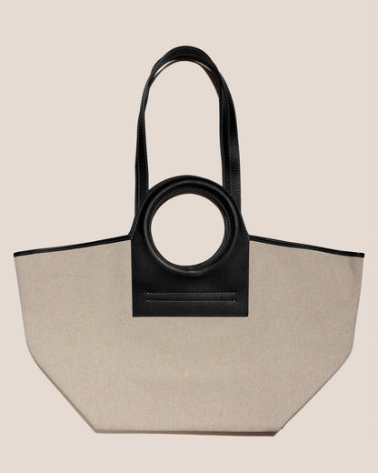 Hereu CALA L - Leather-trimmed Canvas Tote Bag