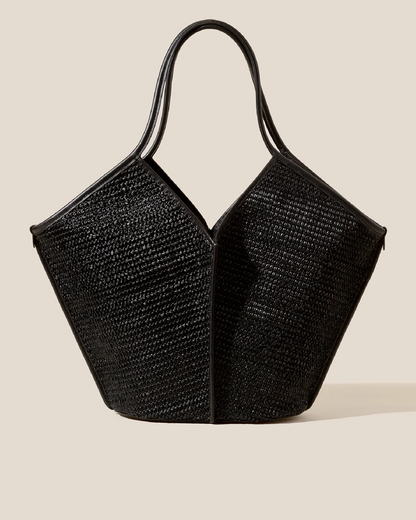 Hereu CALELLA RAFFIA - Leather-trimmed Tote Bag