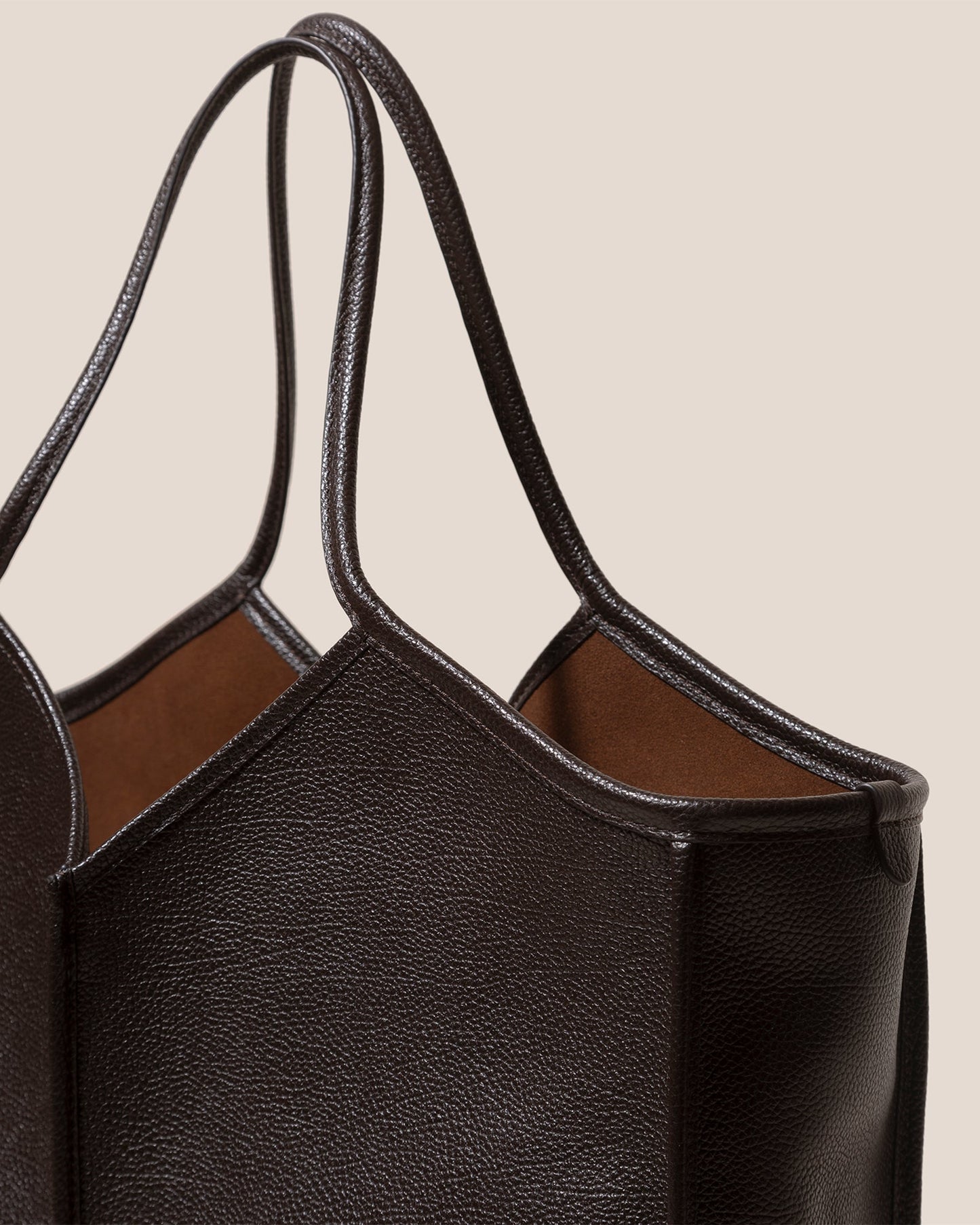 Hereu CALELLA SQUARED MEDIUM GRAINY - Leather-trimmed Tote Bag