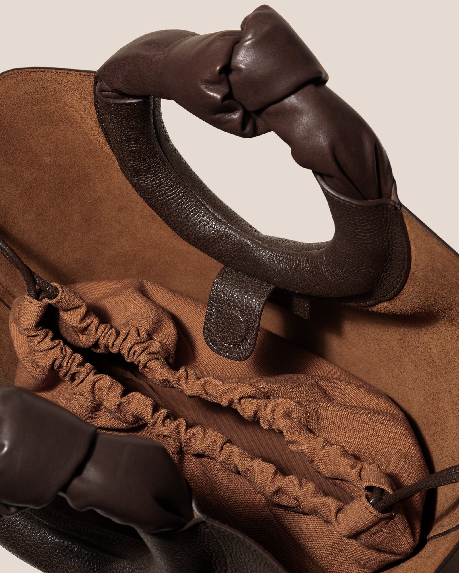 Hereu CASTELL GRAINY - Knotted-handle Leather Tote Bag