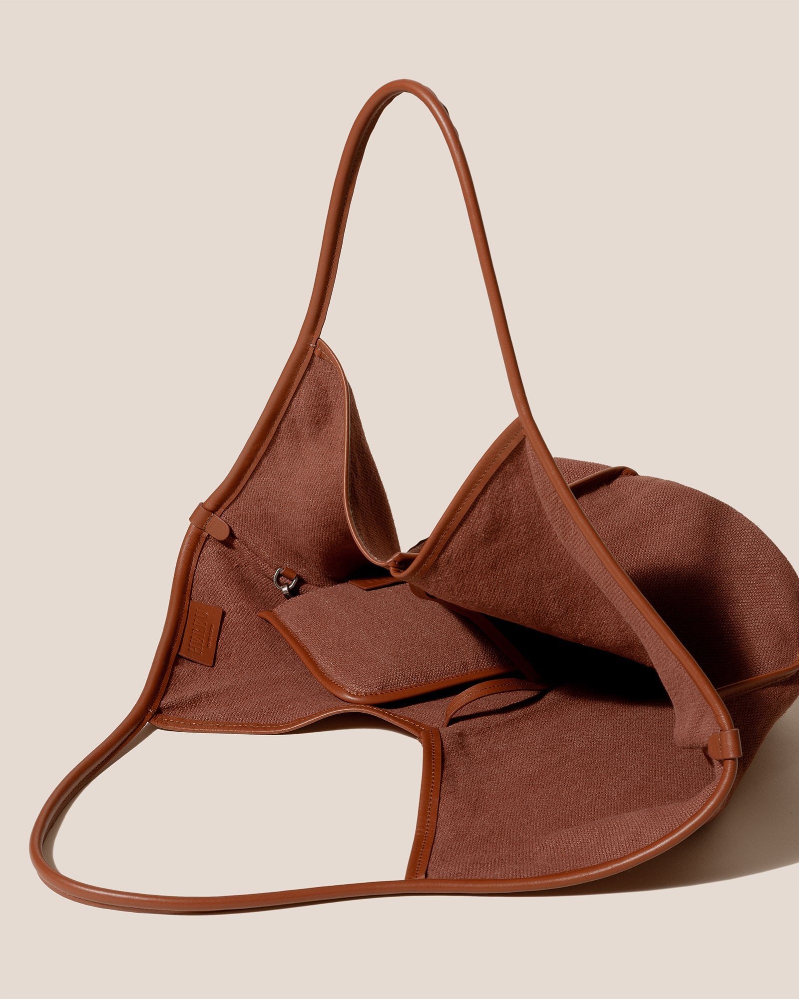 Hereu CALELLA SOFT LINEN - Leather-trimmed Tote Bag