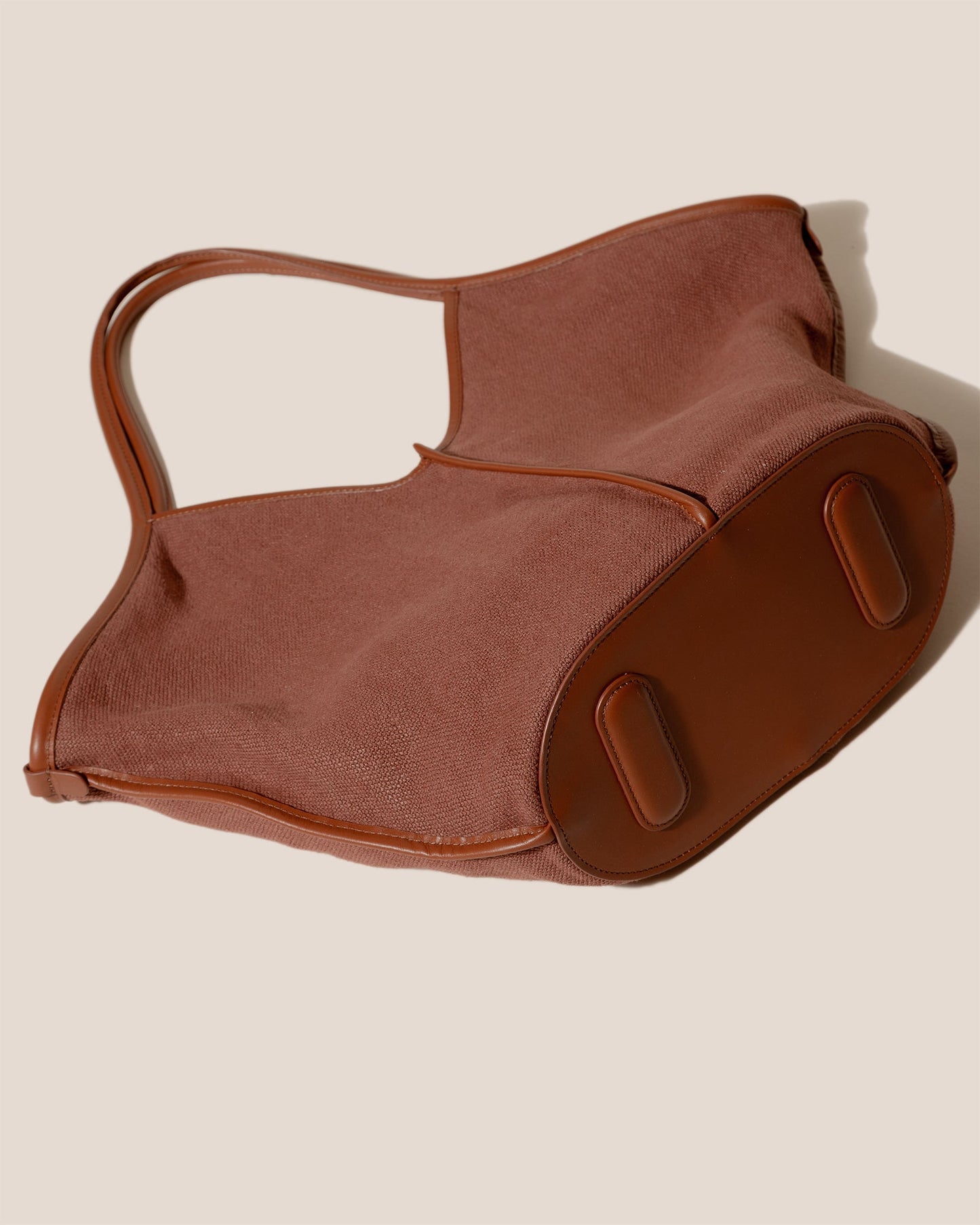 Hereu CALELLA SOFT LINEN - Leather-trimmed Tote Bag