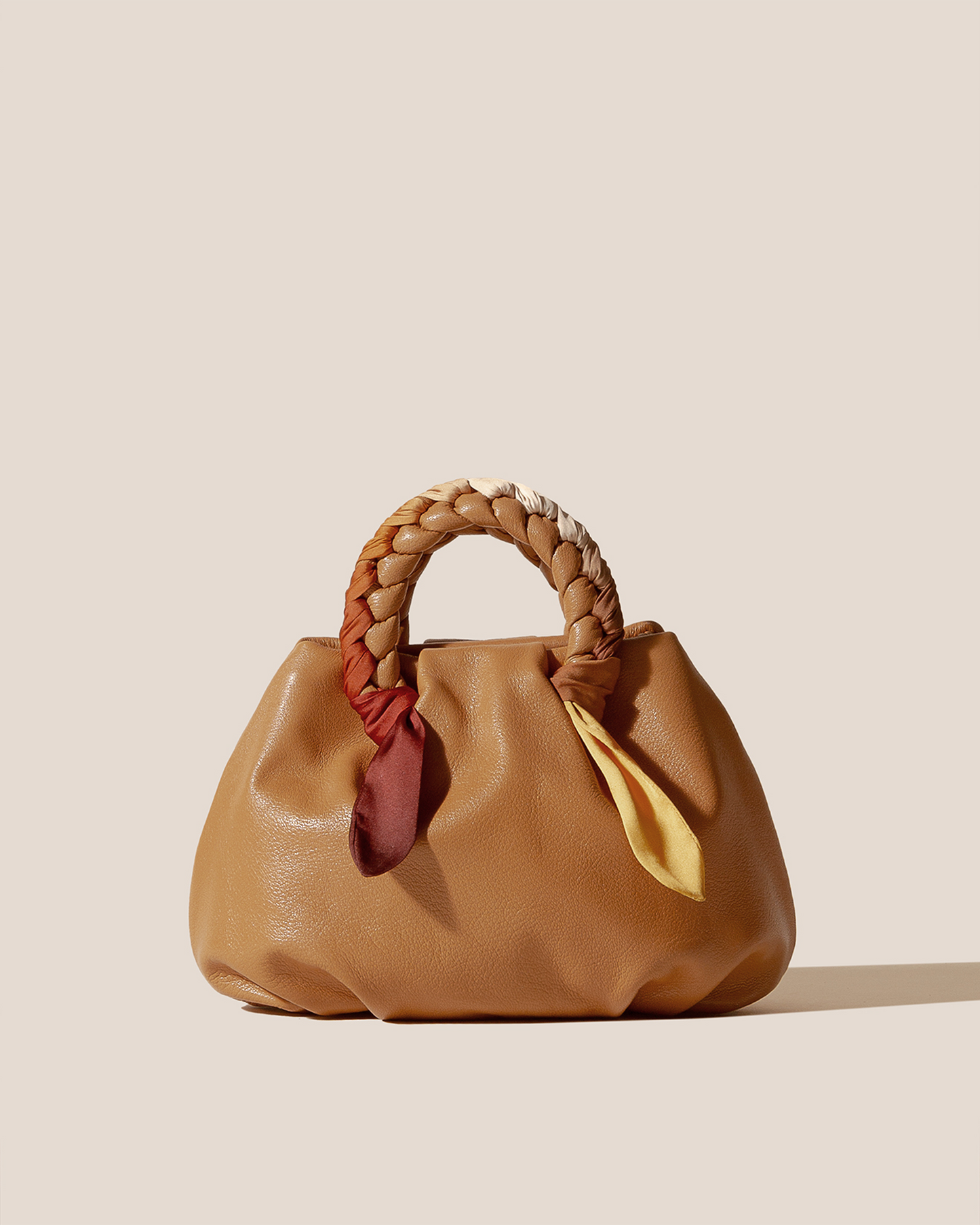 Hereu BOMBON M FOULARD - Medium Plaited-handle Leather Handbag