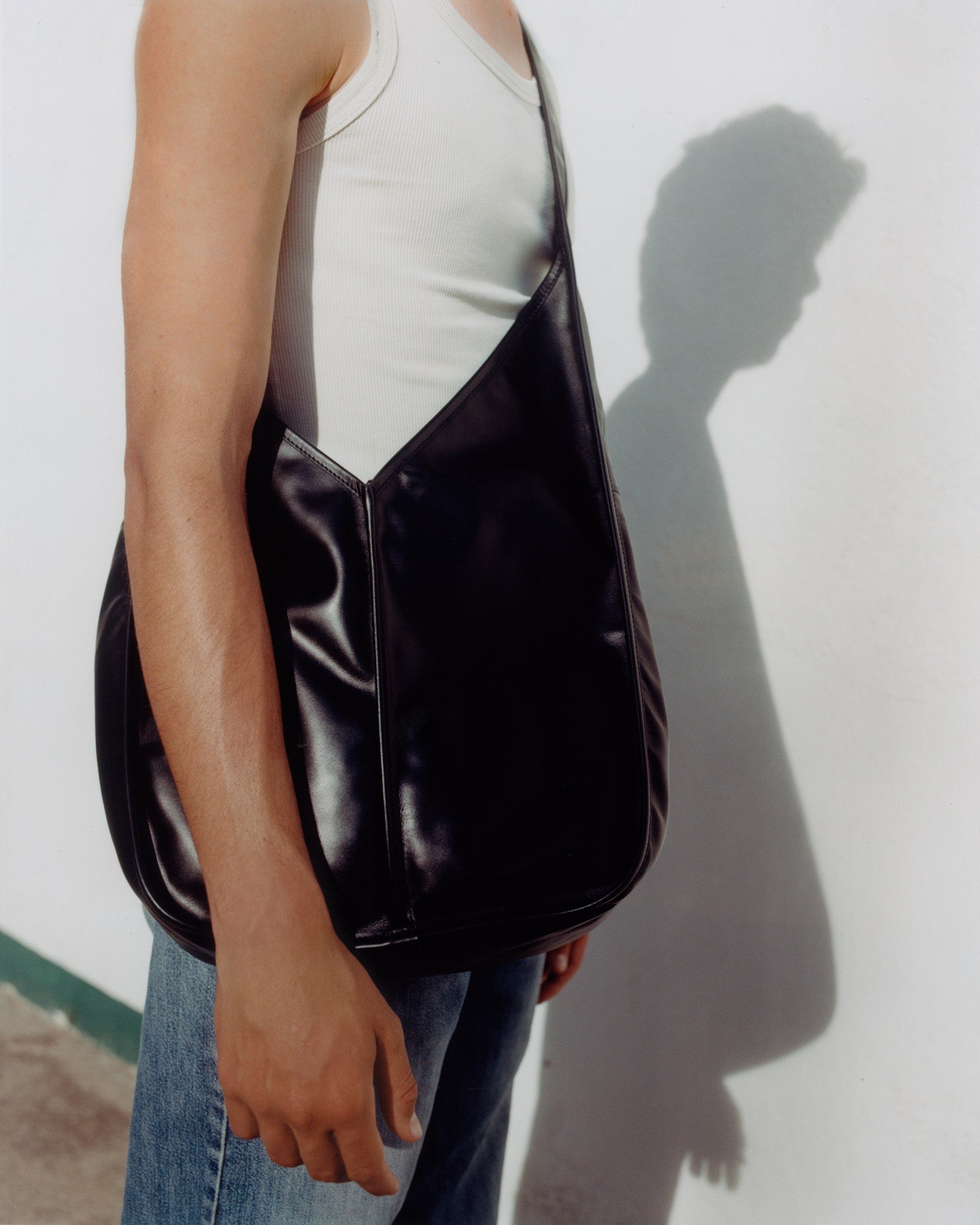 Hereu CALELLA CROSSBODY - Leather-trimmed Crossbody Sac
