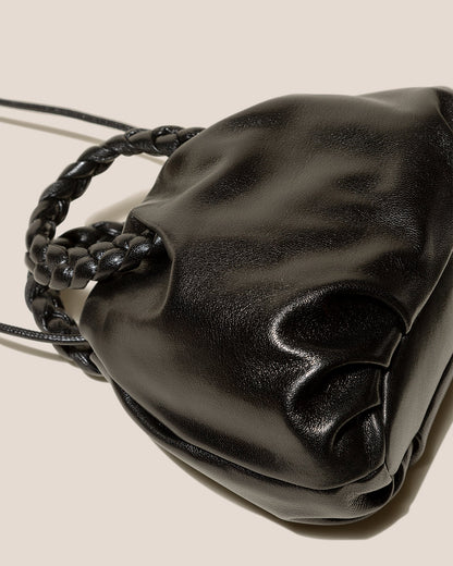 Hereu BOMBON M SUPPLE SHINY - Medium Plaited-handle Leather Handbag