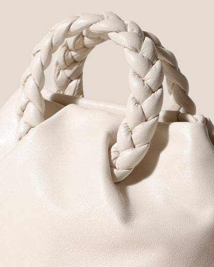 Hereu BOMBON M SUPPLE SHINY - Medium Plaited-handle Leather Handbag