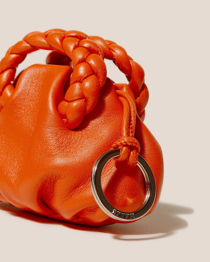 Hereu BOMBON MINI PURSE - Plaited-Handle Leather Keychain Purse