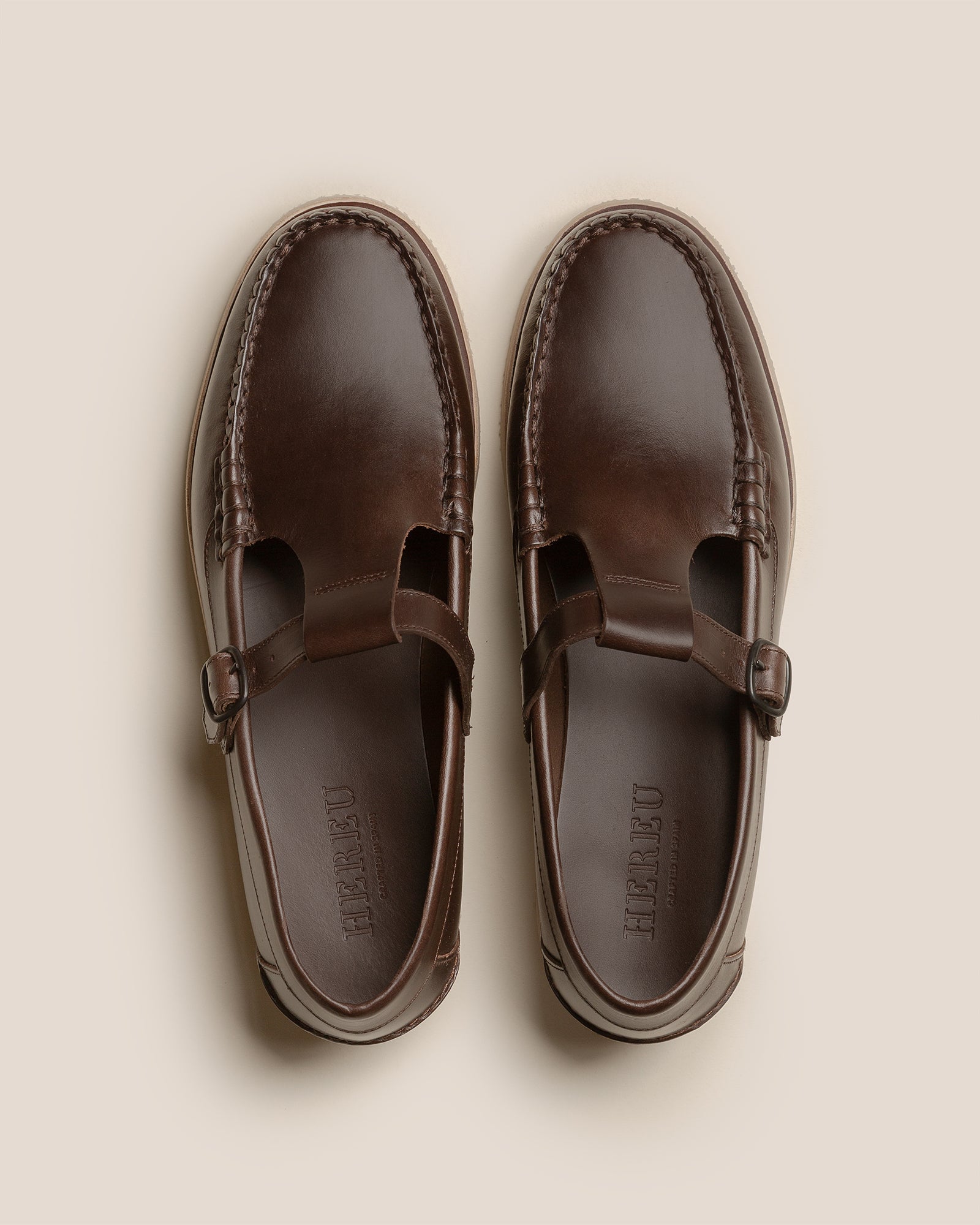 Hereu ALBER RUBBER VEG TAN - T-bar Loafer