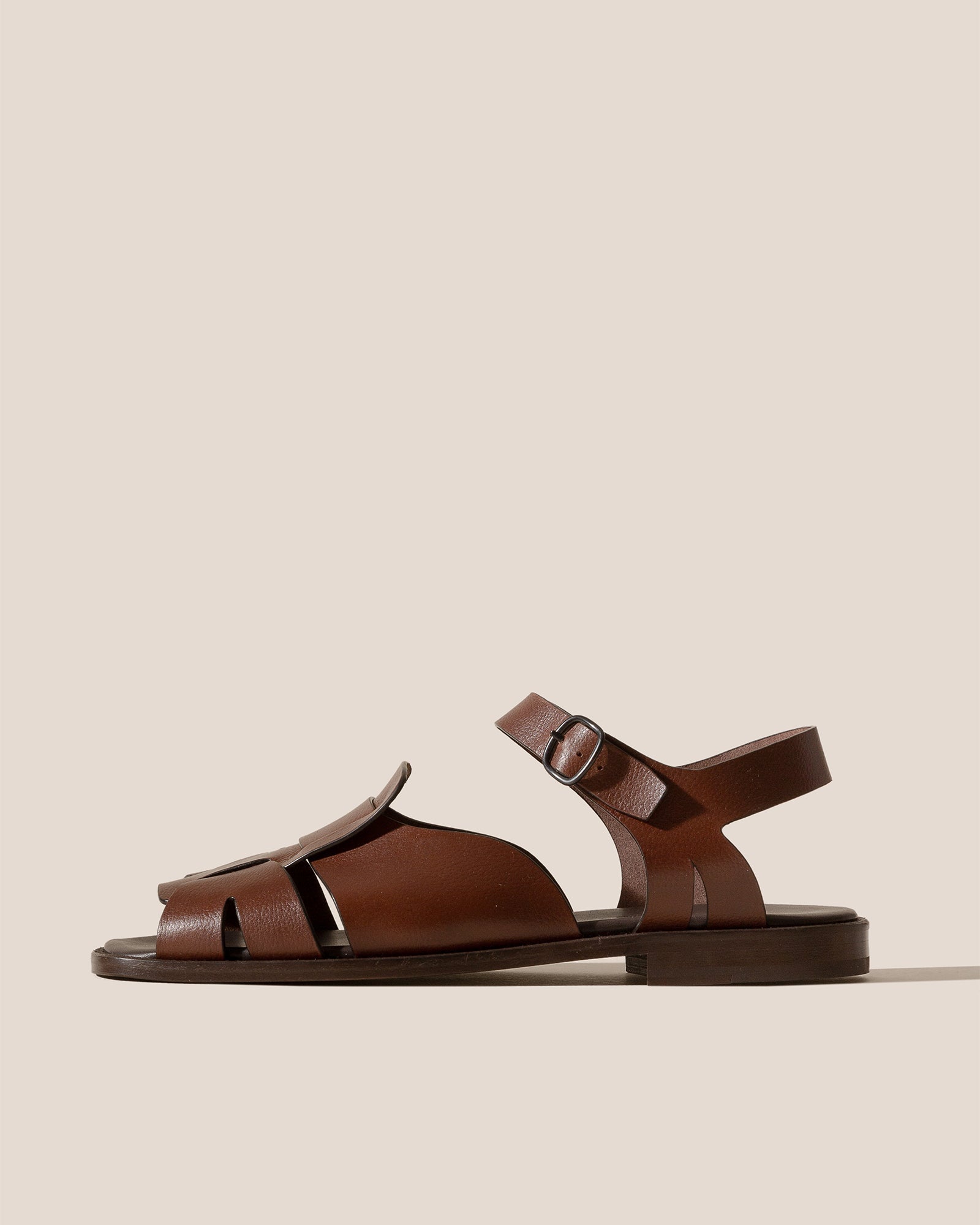 Hereu ROCA GRAINY VEG TAN - Square-toe Fisherman Sandal
