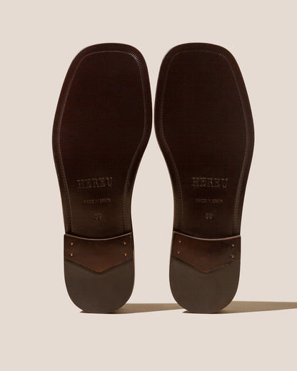Hereu ROCA GRAINY VEG TAN - Square-toe Fisherman Sandal