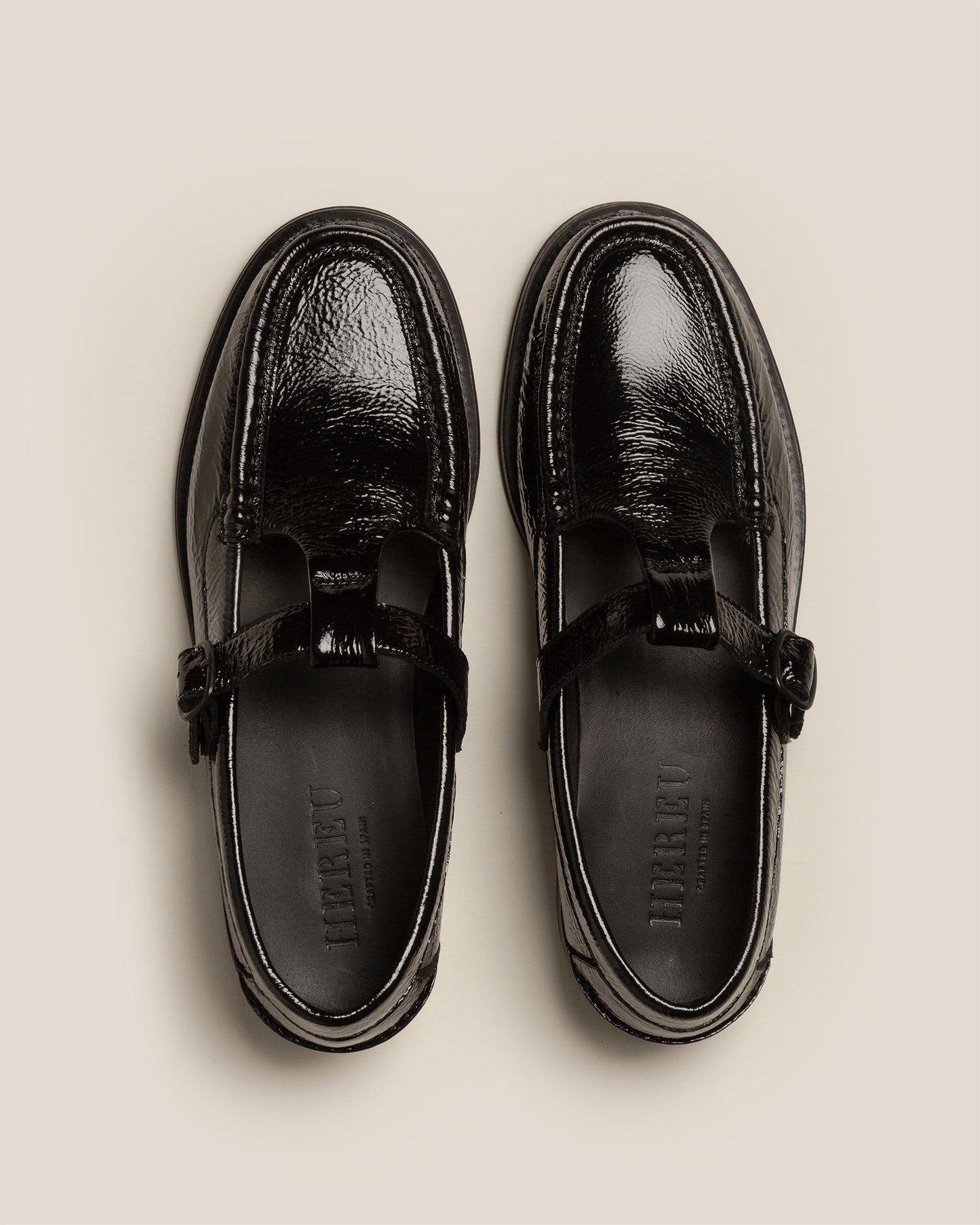 Hereu ALBER CRINKLED GLOSSY - T-bar Loafer